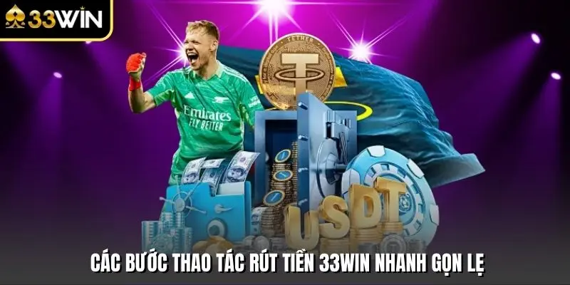 Các bước thao tác rút tiền 33win nhanh gọn lẹ