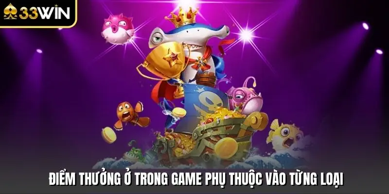 Điểm thưởng ở trong game phụ thuộc vào từng loại