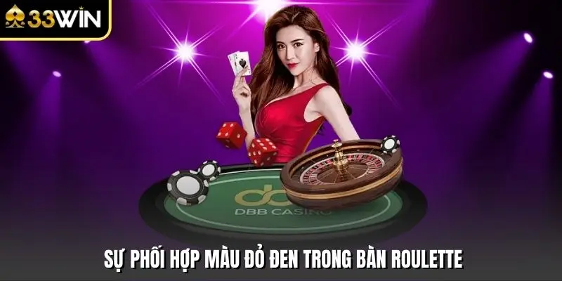Sự phối hợp màu đỏ đen trong bàn roulette